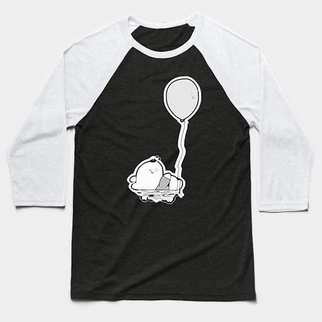 The Balloon and the Teddy Bear - Oil Painting Baseball T-Shirt by SPAZE